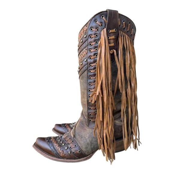 Corral Shoes - Corral Boots Mayela Fringe Cowboy Boot Women size 8.5